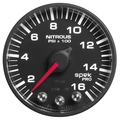 2-1/16" Nitrous Pressure, 0-1600 Psi, Spek-Pro, Black/Black