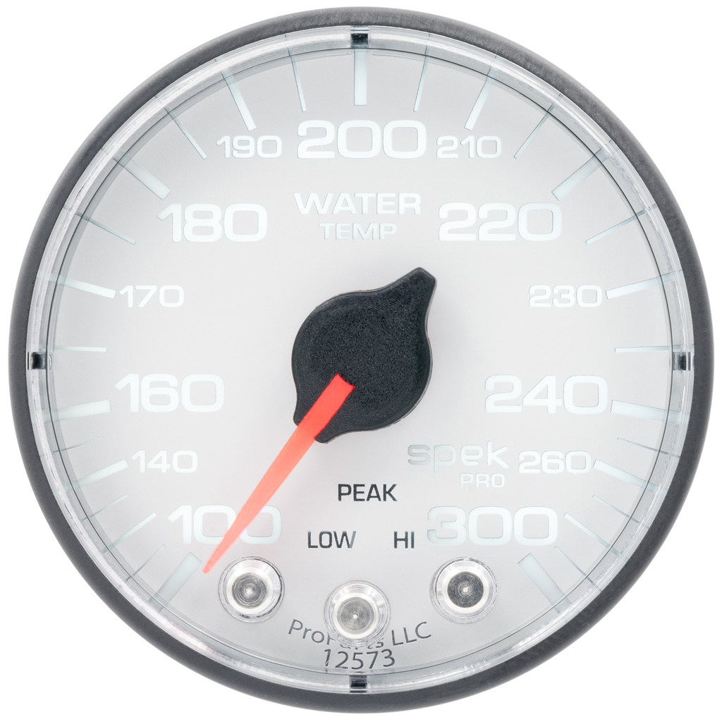 2-1/16" Water Temperature, 100-300 °F, Spek-Pro, White/Black