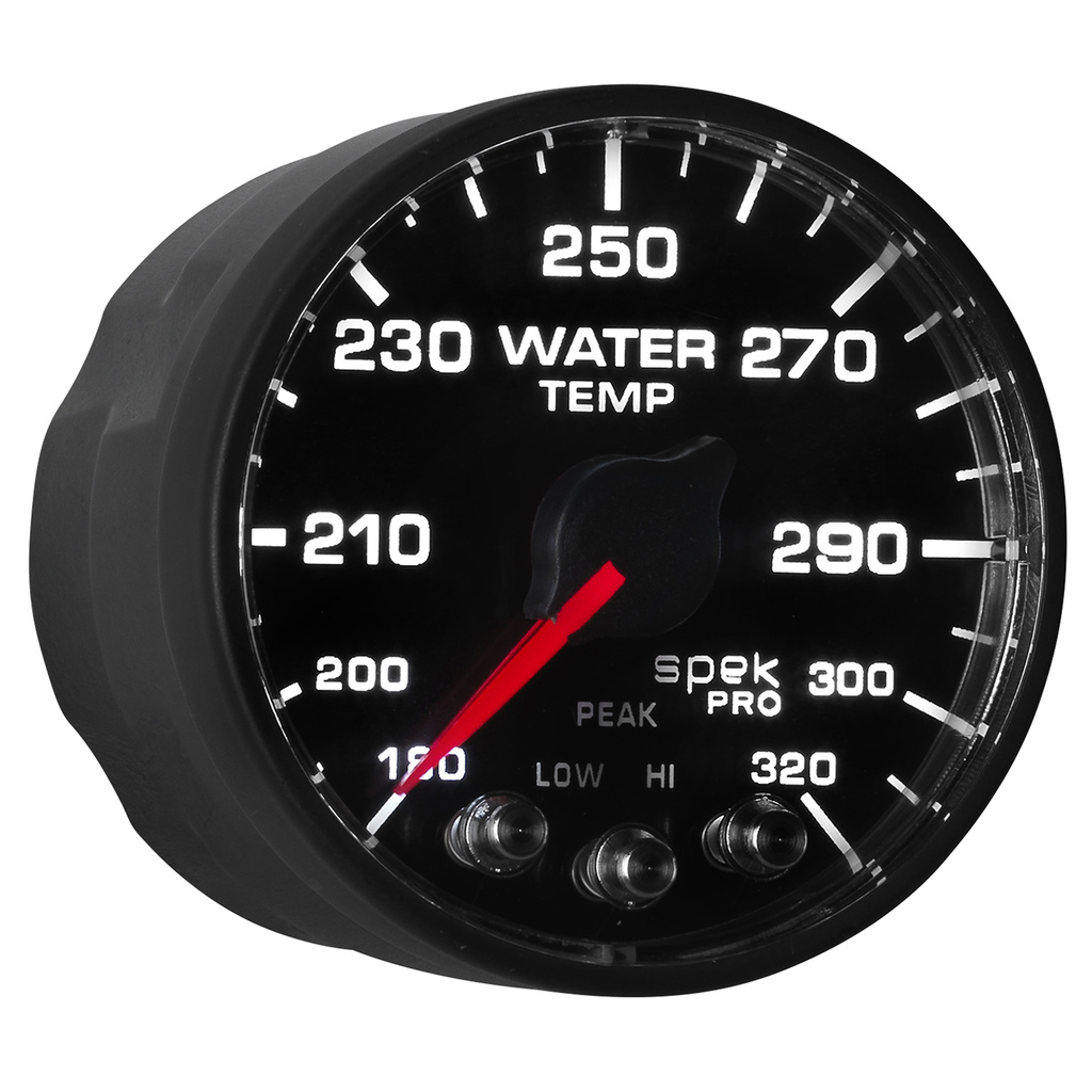 2-1/16" Water Temperature, 180-320 °F, Spek-Pro, Black/Black, Ecu