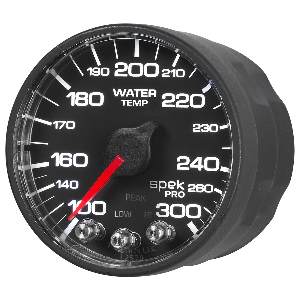 2-1/16" Water Temperature, 100-300 °F, Spek-Pro, Black/Black, Ecu