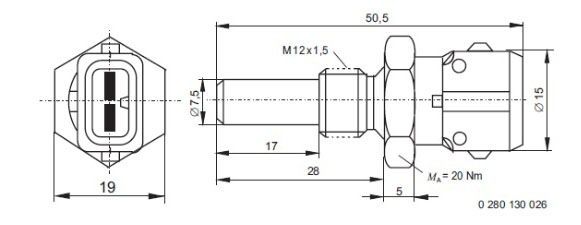 Bosch temperature sensor Water / Oil M12x1,5