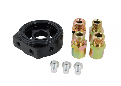 Sandwich adapter for oil temp / pressure