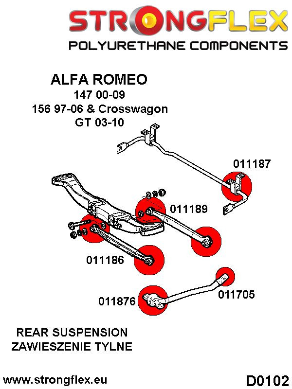 Rear suspension front arm bush